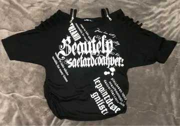 Dig Deep 그런지 다크코어 오프숄더 영문 헤이세이 갸루 y2k