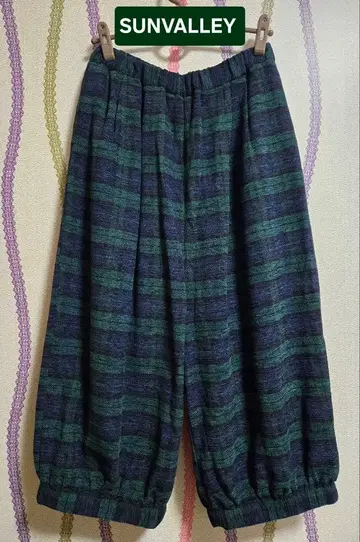 [ SUN VALLEY 선밸리 ] 몰사 체크 무늬 사루엘 팬츠 1회 착용