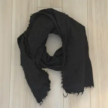 사와이 직물 x AKOMEYA TOKYO 블랙 프린지 스톨