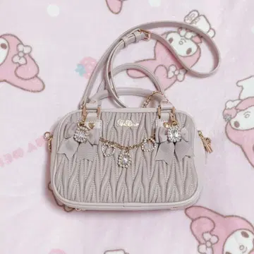 LIZ LISA 퀼팅 리본 참 미니백 핑크