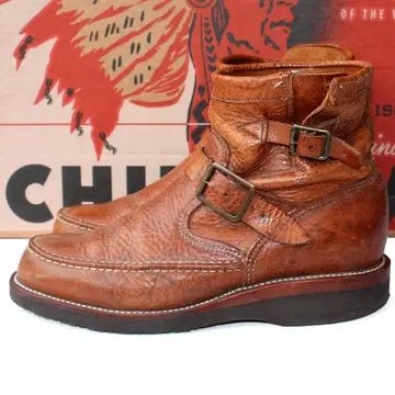 CHIPPEWA 엔지니어 부츠 브라운 가죽 모크토 USA제 치페와