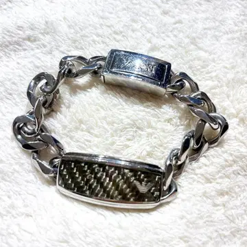 Emporio Armani 탄소섬유 스테인리스 스틸 팔찌