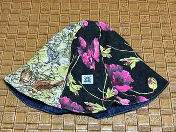 알디에스 리버서블 데님 x 패치워크 버킷 햇 / 테이프 & 자수