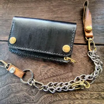 미들 사이즈 트래커 지갑 말굽 수제 염색 코인 참 부착