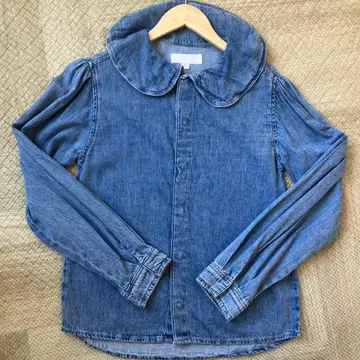 미사용 ZARA 데님 둥근 카라 블라우스 164