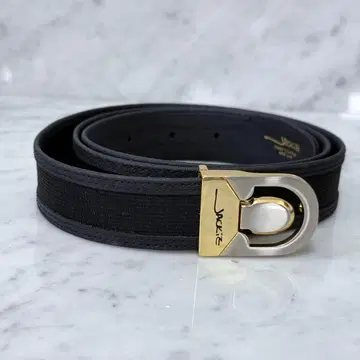 이탈리아 컬렉션 JACKIE 벨트 천연 가죽 캔버스 콤비 절개