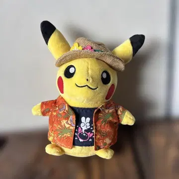 포켓몬 센터 한정판 봉제 인형 피카츄 하와이안 셔츠 여름 오키나와