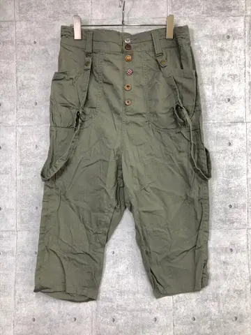 레트로 네오 모리걸 구제 의류 크롭 서스펜더 카고 팬츠