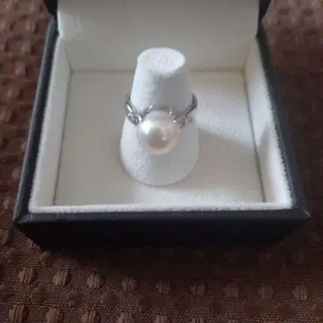 플라티나 900 다이아몬드 진주 반지