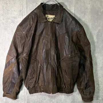 레어 디자인 가죽 자켓 다크 브라운 유로 빈티지 양가죽 라무