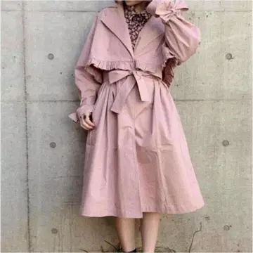 Treat urself 오리지널 트렌치코트 롱 기장 핑크 계열 벨트 포함