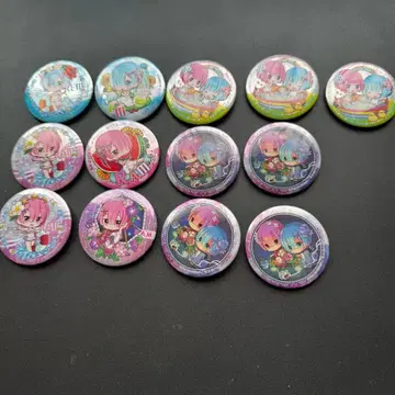 렘 & 라무 아소토 5 캔뱃지 13개 묶음 판매 리제로