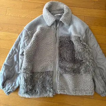 니코앤드 패치워크 보아 블루종 그레이