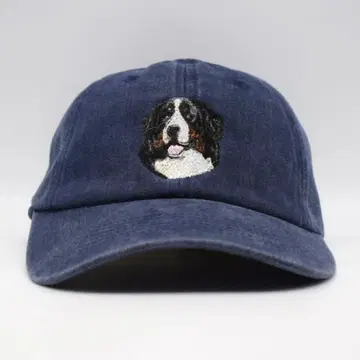 새상품 오리지널 자수 베이스볼 캡 보더콜리 개 애니멀 네이비