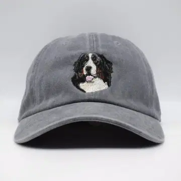 새상품 오리지널 자수 베이스볼 캡 보더콜리 개 애니멀 네이비