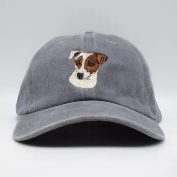 새상품 오리지널 자수 베이스볼 캡 러셀테리어 개 애니멀