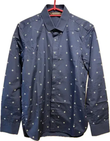 정품 Neil Barrett 닐바렛 크로스 올 패턴 드레스 셔츠