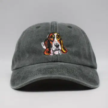 새상품 오리지널 자수 베이스볼 캡 바셋 하운드 개 애니멀
