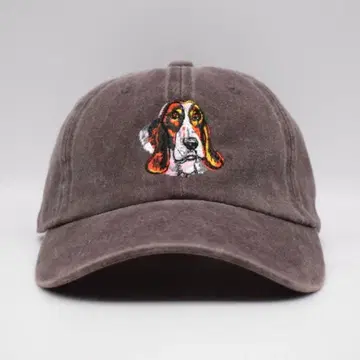 새상품 오리지널 자수 베이스볼 캡 바셋 하운드 개 애니멀