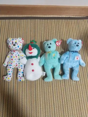 TY 봉제 인형 4개 세트 2000년제