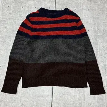 새상품급 SHIPS JET BLUE 보더 뜨개질 절개 니트 스웨터