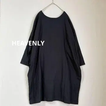 헤븐리 린넨 와이드 튜닉 원피스 넉넉한 블랙 계열 린넨 100%