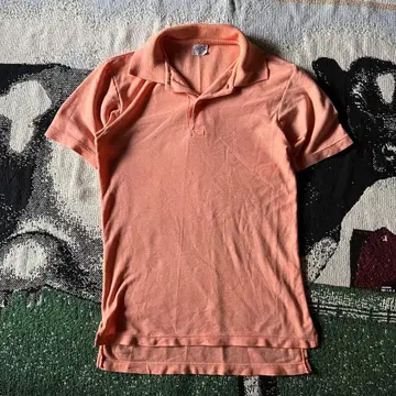 70년대 살몬 핑크 피케 셔츠 빈티지 60년대 80년대