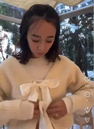 rosy monster 실크 새틴 리본 가디건