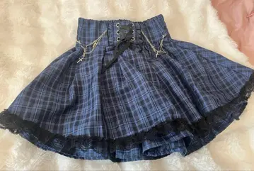 [ NOEMIE ] 크로스 체인 레이스업 치마바지 블루