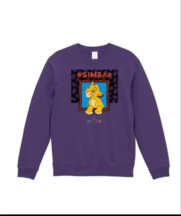 심바 프린트 퍼플 맨투맨