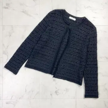 새상품급 PINORE 시스루 니트 자켓 블랙 사이즈 40*OD613