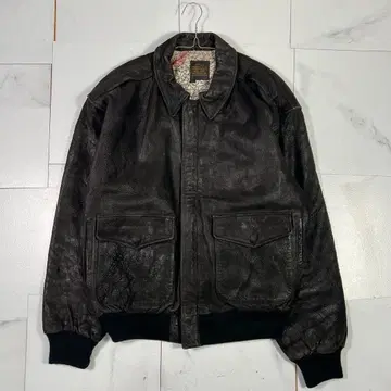 80s AVIREX 아비렉스 A-2 가죽 플라이트 자켓 L