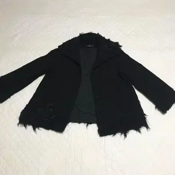 프린지 가공 블랙 자켓