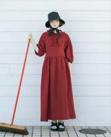 사만사 모스모스 [ Cross x Linen ] 점프 스커트/레드