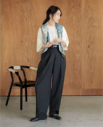 Priscilla / parisienne pants 블랙 와이드 팬츠