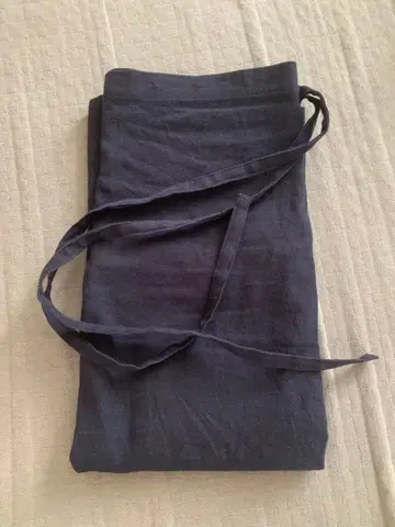 사라지지 코튼 린넨 네이비 랩 스커트