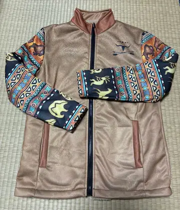 아메리카 원주민 패턴 소매 플리스 자켓