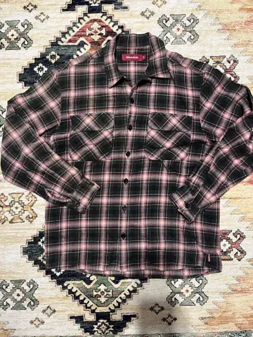 HideandSeek 체크 무늬 긴팔 플란넬 셔츠 S 옴브레