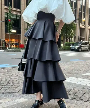 코르셋 디자인 프릴 스커트 XL