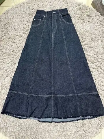 thevon 데님 하이웨스트 플레어 스커트