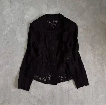 빈티지 80s 레이스 블라우스 고딕 모드 다크코어 고스로리