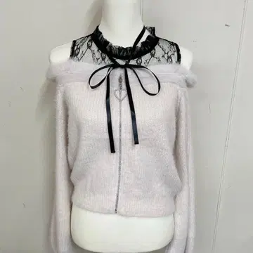 MARS 어깨 트임 샤기 니트탑