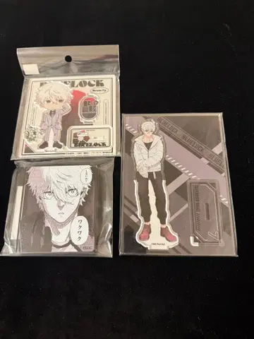 블루 록 아크릴 스탠드 아크릴 블록 3종 세트 나기 세이시로 새상품