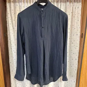 ARAKI YUU 아라키 유 풀오버 린넨 셔츠 네이비 아티산