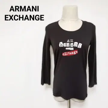 [ 레어 ] 아르마니 익스체인지 이소재 절개 니트소 롱 T 울 혼방 M