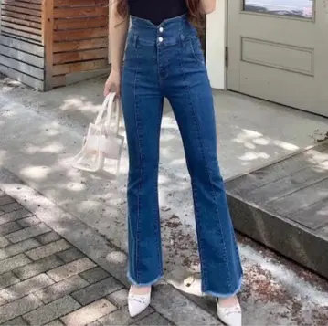 ROYAL PARTY 하이웨스트 플레어 데님 팬츠 xs