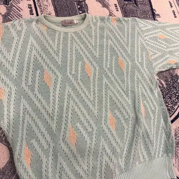 90s tosani 캐나다제 코튼 니트 3D풍 어스 컬러 L