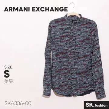 새상품급 ARMANI EXCHANGE 올 패턴 로고 긴팔 셔츠