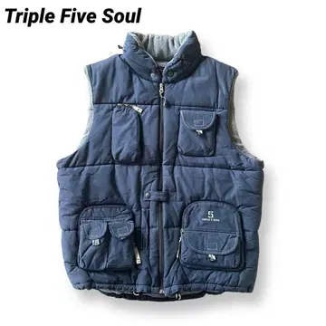 90s Triple Five Soul NYC 낚시용 조끼 다운 베스트