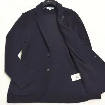 LARDINI 현행 부토니에르 니트 테일러드 자켓 블랙